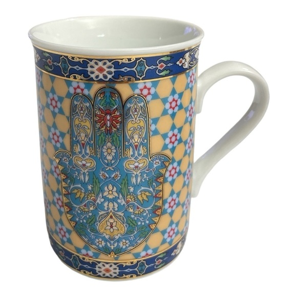 JEWISH EXPRESSIONS HAMSA HAND REUVEN MASEL ZIPORA 10oz.
COFFEE MUG TEA CUP set 2 - Picture 2 of 11